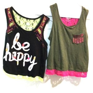 Two girls tank tops, size 6 by Justice